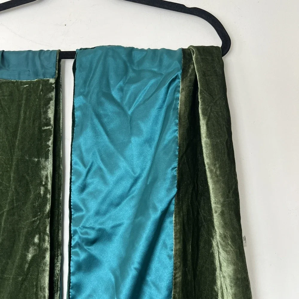 NWT Coldwater Creek‎ Green Velvet Satin Blocked Scarf Green Lots Of 2